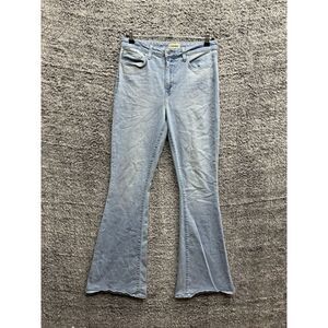 L'Agence Women's 28 High Rise Flare Jeans Light Wash‎ Distressed Coastal Cowgirl